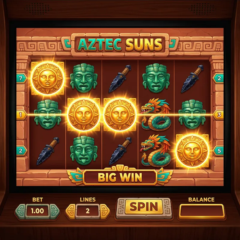 Tragamonedas aztecas con símbolos del sol y Quetzalcóatl en Casino Jubilee México